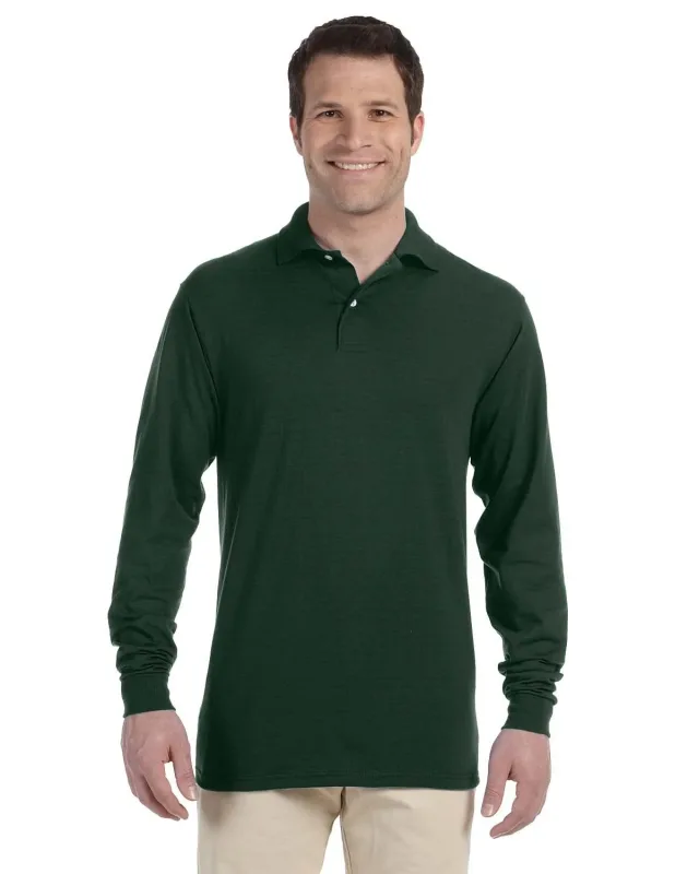 Jerzees Adult SpotShield Long-Sleeve Jersey Polo — view 8