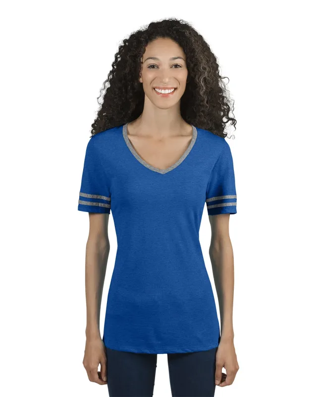 Jerzees Ladies' TRI-BLEND Varsity V-Neck T-Shirt — view 10