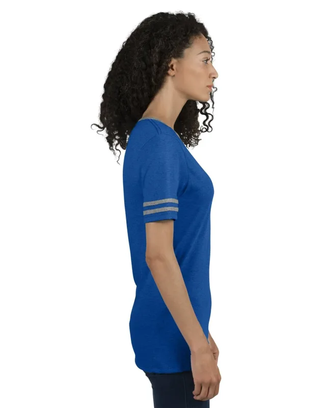 Jerzees Ladies' TRI-BLEND Varsity V-Neck T-Shirt — view 11