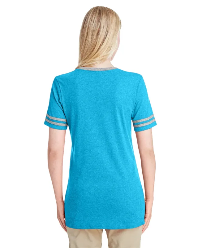 Jerzees Ladies' TRI-BLEND Varsity V-Neck T-Shirt — view 12