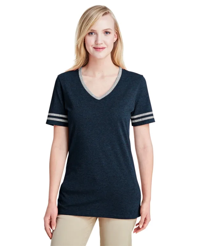 Jerzees Ladies' TRI-BLEND Varsity V-Neck T-Shirt — view 15