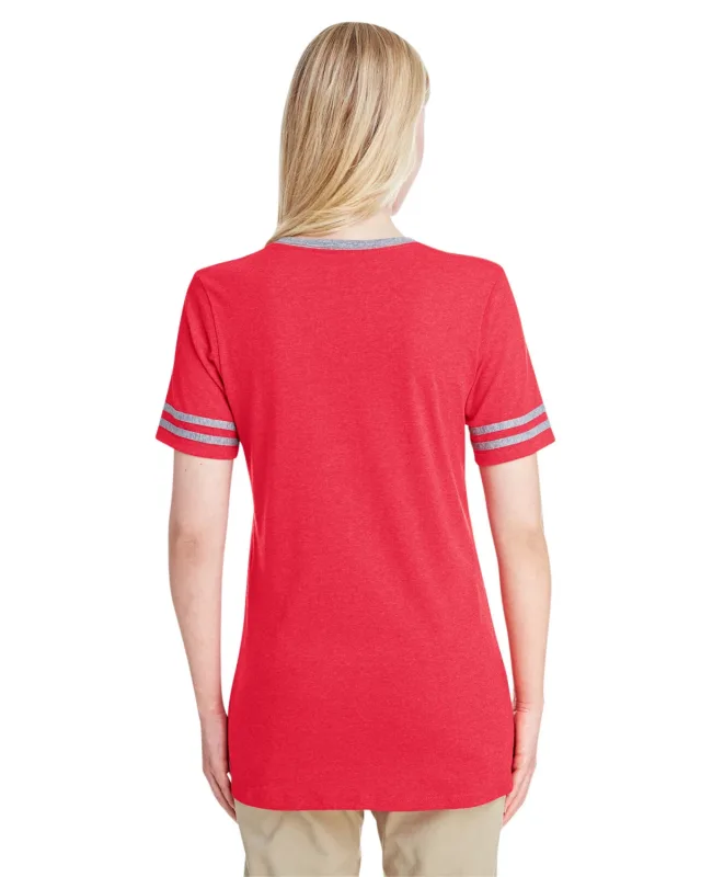 Jerzees Ladies' TRI-BLEND Varsity V-Neck T-Shirt — view 7