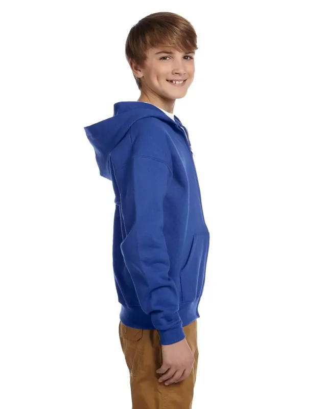 Jerzees Youth NuBlend® Fleece Full-Zip Hooded Sweatshirt — view 12