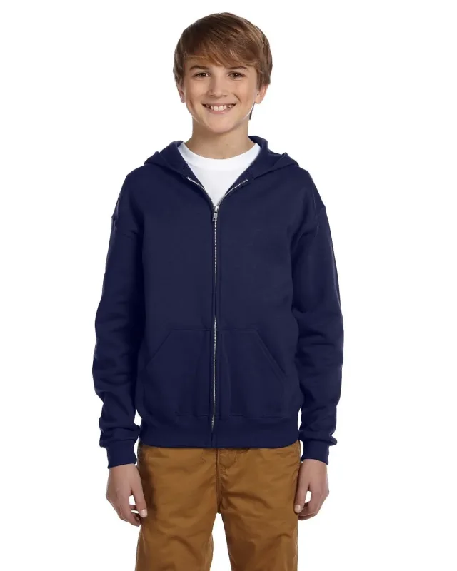 Jerzees Youth NuBlend® Fleece Full-Zip Hooded Sweatshirt — view 14