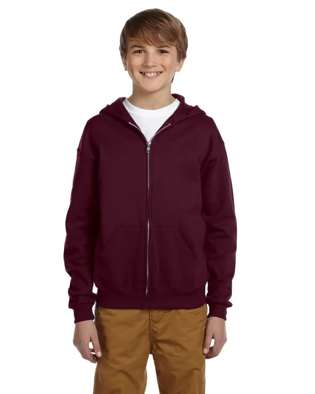 Jerzees Youth NuBlend® Fleece Full-Zip Hooded Sweatshirt — view 17