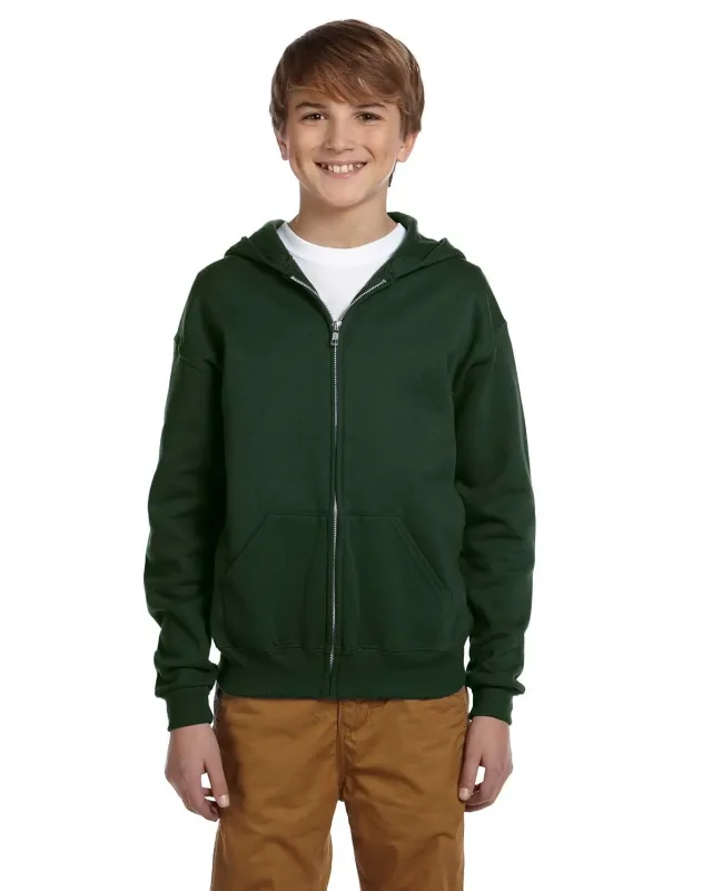 Jerzees Youth NuBlend® Fleece Full-Zip Hooded Sweatshirt — view 2