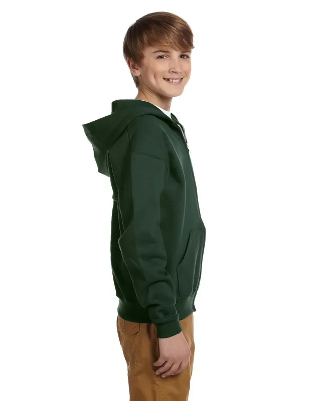 Jerzees Youth NuBlend® Fleece Full-Zip Hooded Sweatshirt — view 3