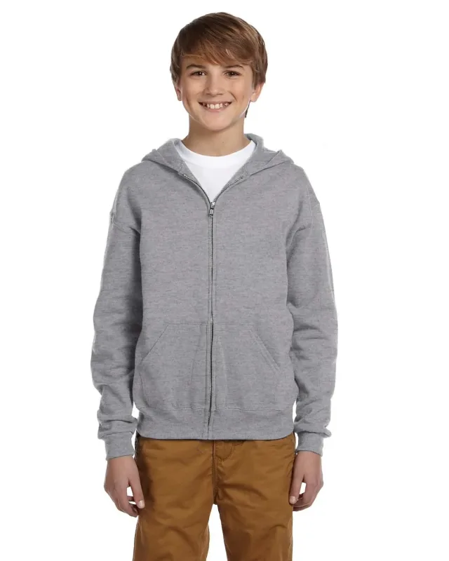 Jerzees Youth NuBlend® Fleece Full-Zip Hooded Sweatshirt — view 5