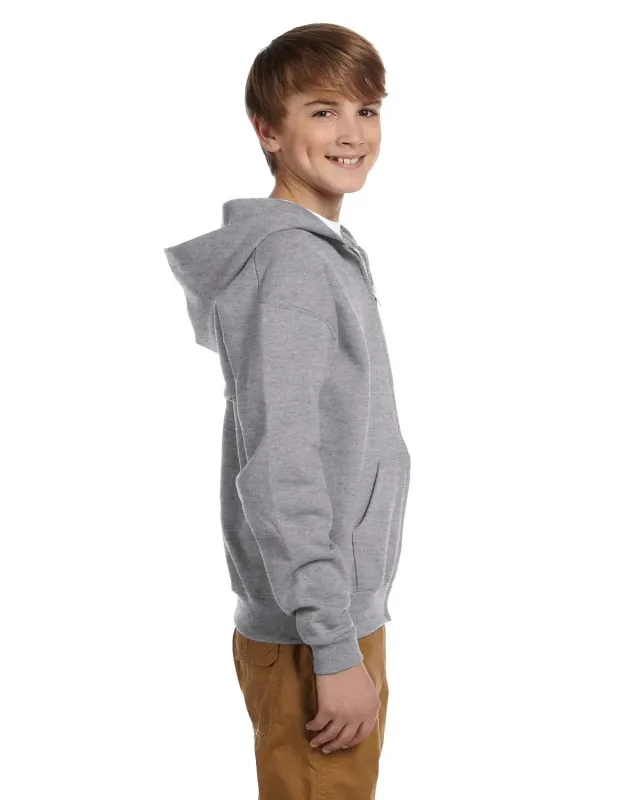 Jerzees Youth NuBlend® Fleece Full-Zip Hooded Sweatshirt — view 6
