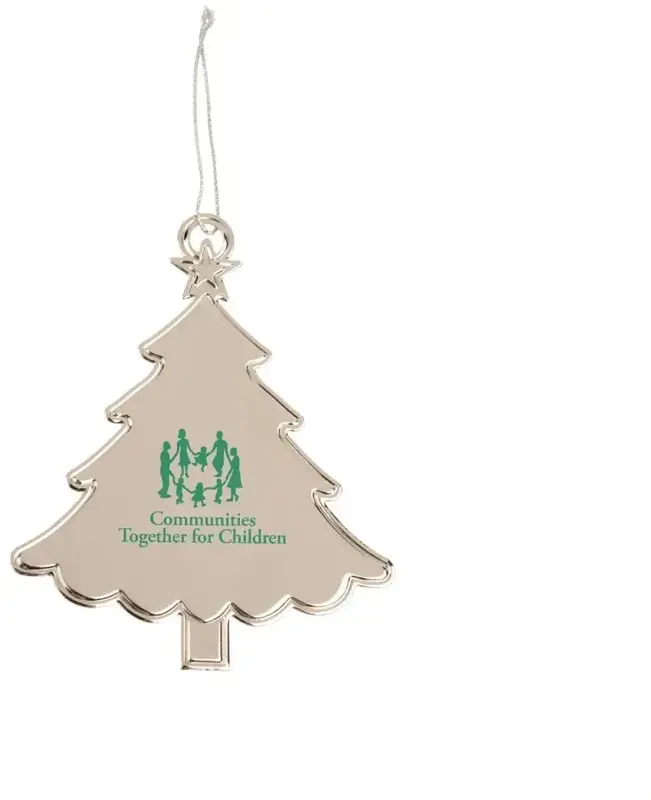 Personalized Silver Christmas Tree Ornament