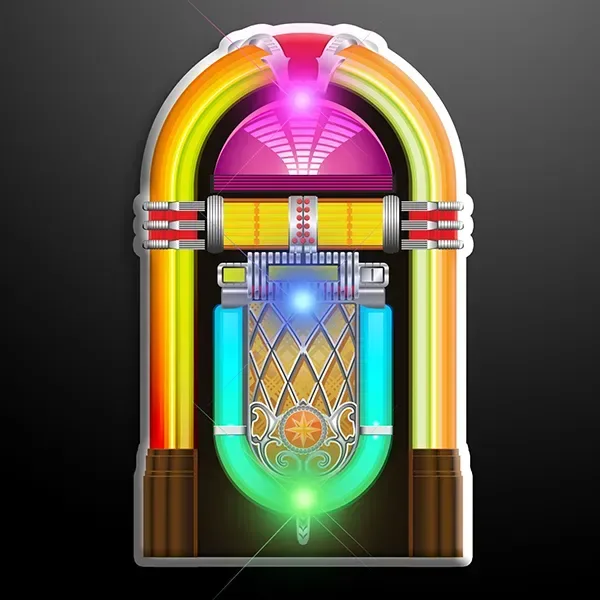 Jukebox LED Flashing Lapel Pin - Safety Pin Back — view 2
