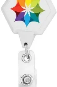Custom Hexagon Badge Reel - (Sonic welded plastic body) — view 5