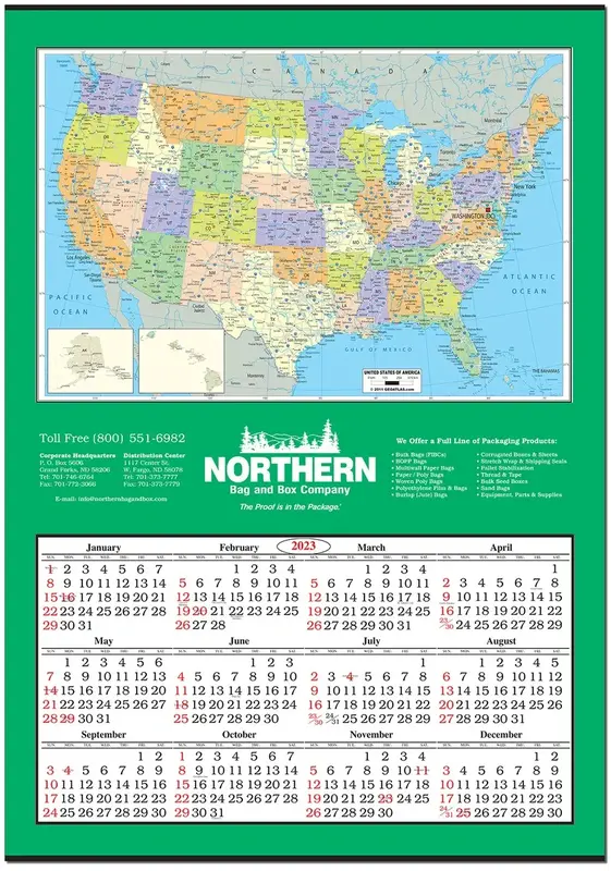 Jumbo Map Calendar (United States)