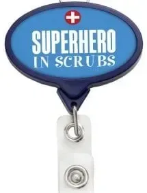 Customized Logo JUMBO Oval Badge Reel with Lanyard Attachment — view 3