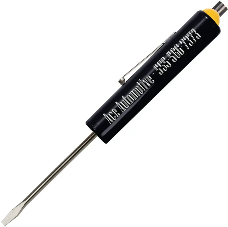 Custom Jumbo Pocket Screwdriver with Magnetic Top - 1/8" Flat Tip Blade — view 15