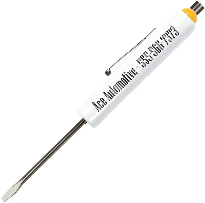 Custom Jumbo Pocket Screwdriver with Magnetic Top - 1/8" Flat Tip Blade — view 8