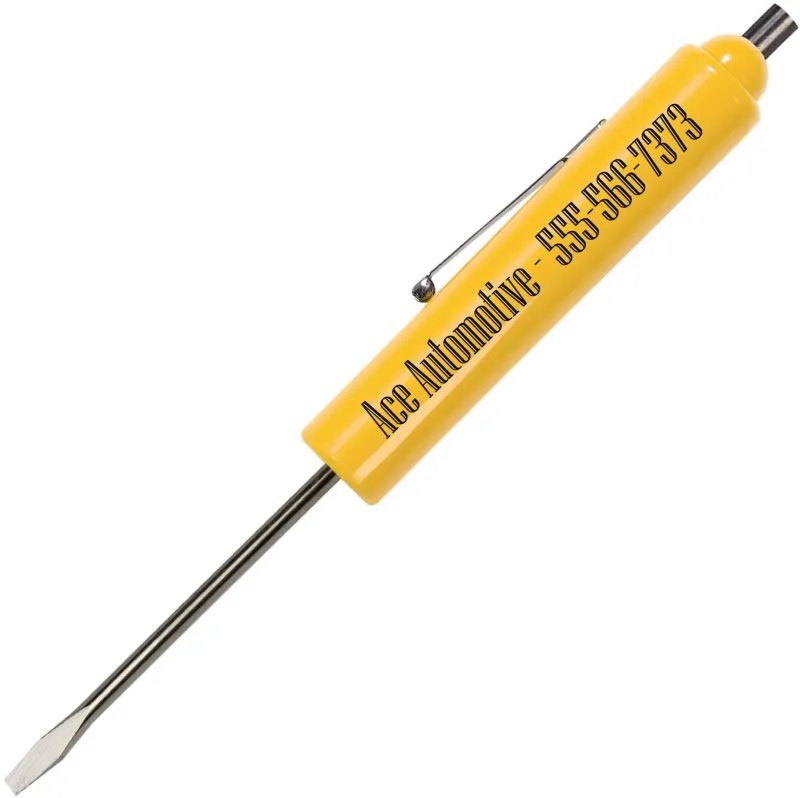 Custom Jumbo Pocket Screwdriver with Magnetic Top - 1/8" Flat Tip Blade — view 9