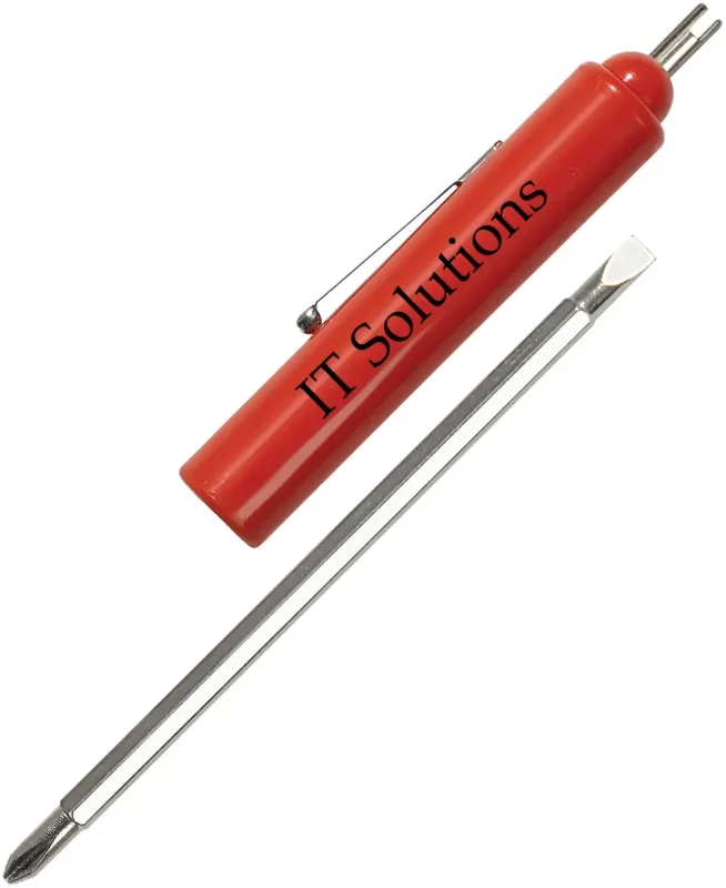 Promotional Jumbo Pocket Screwdriver - Custom Reversible 3/16" Flat Tip #1 Phillips Blade/ Valve Stem Top — view 5