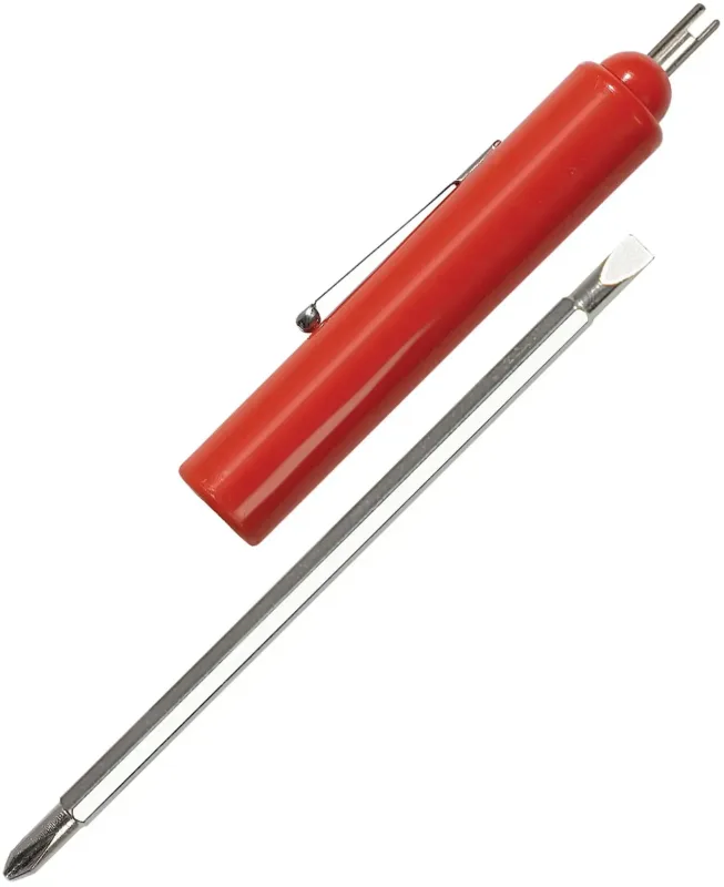 Promotional Jumbo Pocket Screwdriver - Custom Reversible 3/16" Flat Tip #1 Phillips Blade/ Valve Stem Top — view 6