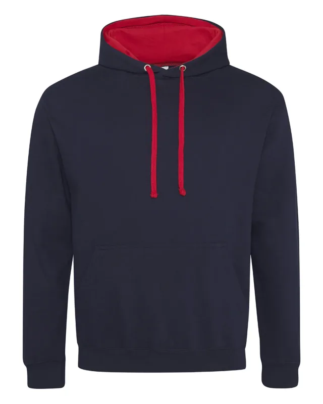 Just Hoods By AWDis Adult Midweight Varsity Contrast Hooded Sweatshirt — view 10