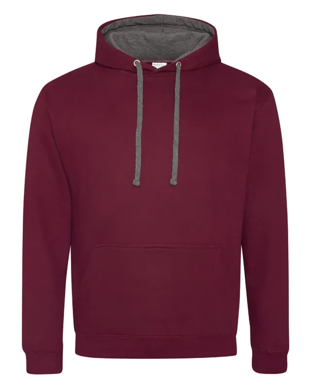 Just Hoods By AWDis Adult Midweight Varsity Contrast Hooded Sweatshirt — view 2