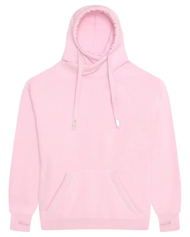 Just Hoods By AWDis Men's Heavyweight Cross Over Neck Hooded Sweatshirt — view 2