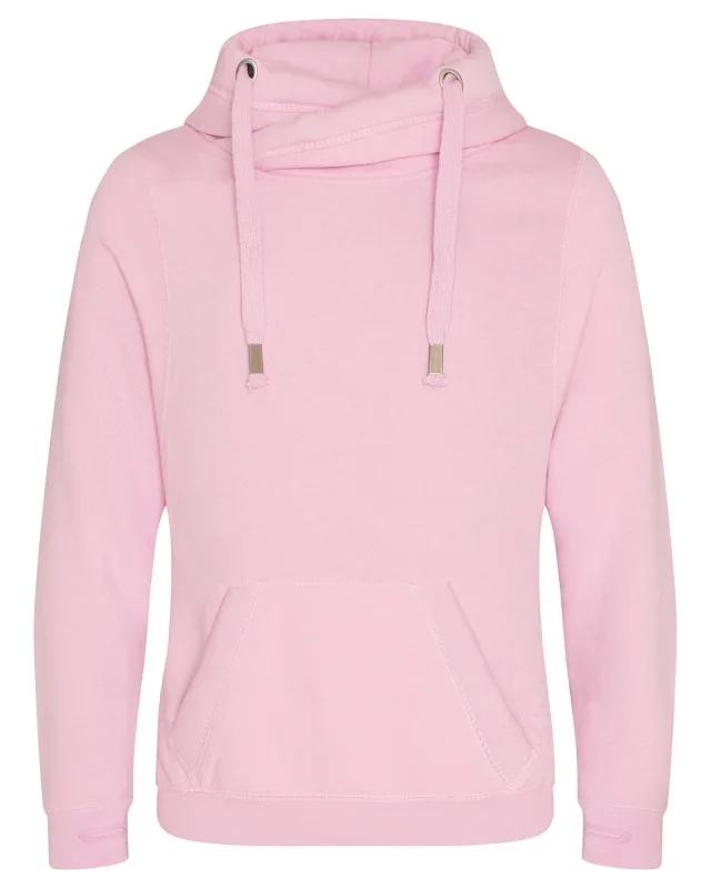 Just Hoods By AWDis Men's Heavyweight Cross Over Neck Hooded Sweatshirt — view 3