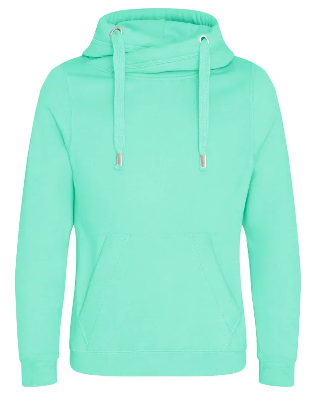 Just Hoods By AWDis Men's Heavyweight Cross Over Neck Hooded Sweatshirt — view 7
