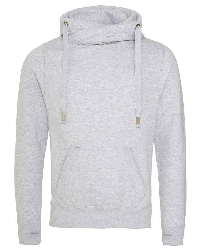 Just Hoods By AWDis Men's Heavyweight Cross Over Neck Hooded Sweatshirt — view 9