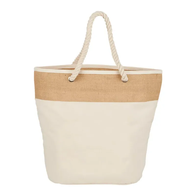 Jute Accent 12oz Cotton Canvas Rope Tote — view 2