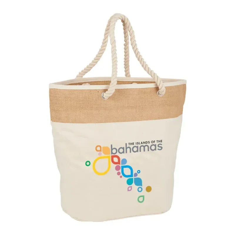 Jute Accent 12oz Cotton Canvas Rope Tote — view 4