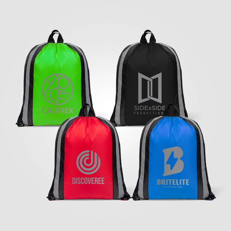 Drawstring Backpack - 210D Polyester - Metallic Imprint