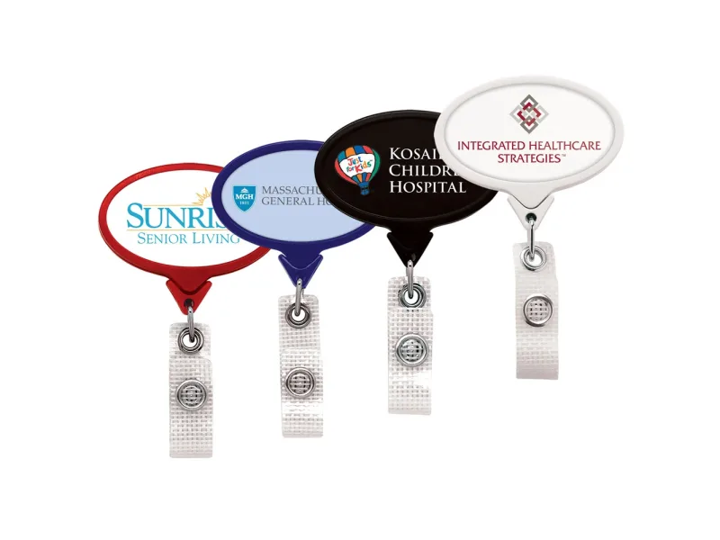 Large Antimicrobial Retractable ID Badge Reel (4 Shapes, 360º Swivel Clip) — view 4