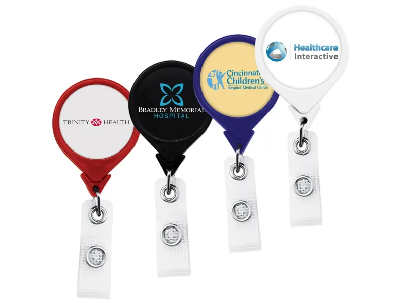 Large Antimicrobial Retractable ID Badge Reel (4 Shapes, 360º Swivel Clip) — view 6