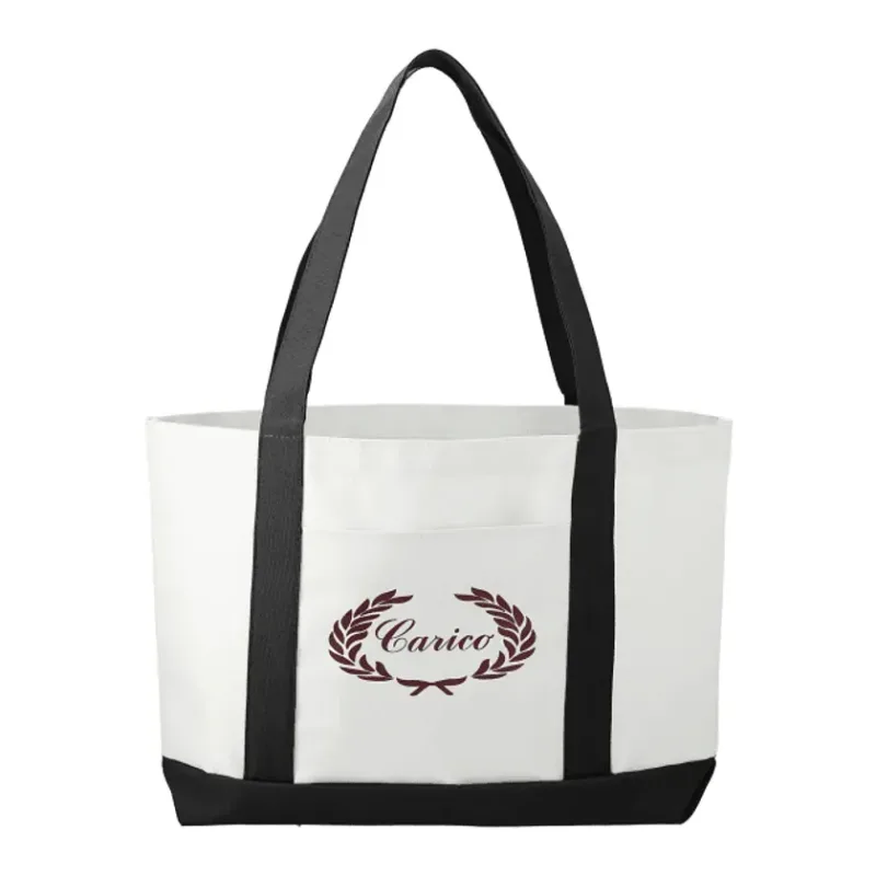 Custom Large Canvas Boat Tote Bag — view 3