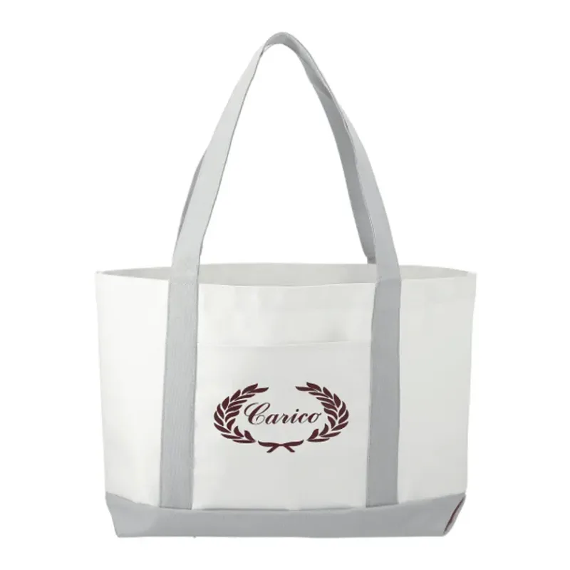 Custom Large Canvas Boat Tote Bag — view 4