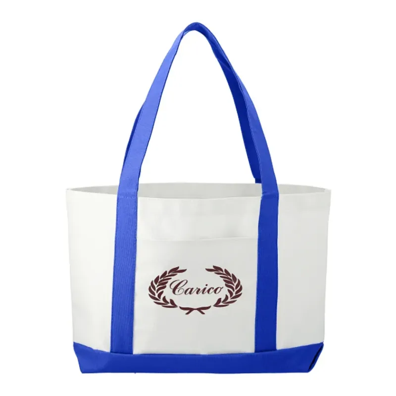 Custom Large Canvas Boat Tote Bag — view 5