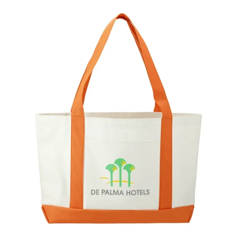Custom Large Canvas Boat Tote Bag — view 6