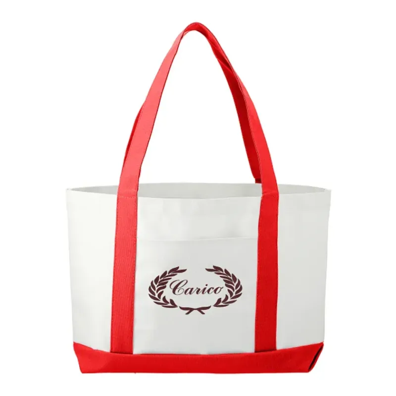 Custom Large Canvas Boat Tote Bag — view 7