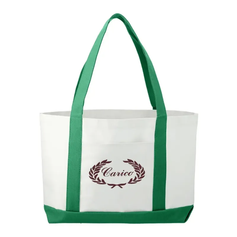 Custom Large Canvas Boat Tote Bag — view 2