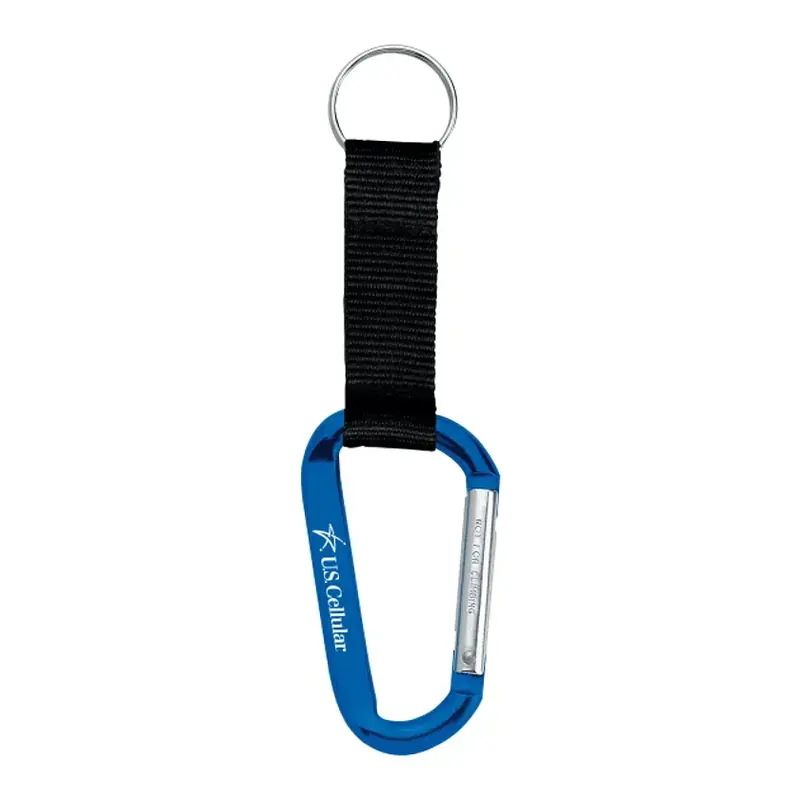 Custom Large Carabiner Key Ring with Nylon Strap