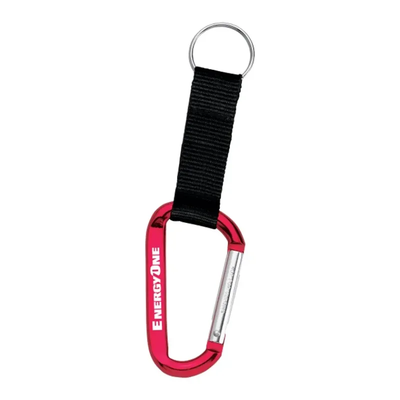 Custom Large Carabiner Key Ring with Nylon Strap — view 5