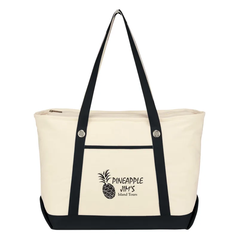 Large Cotton Canvas Sailing Tote Bag — view 6