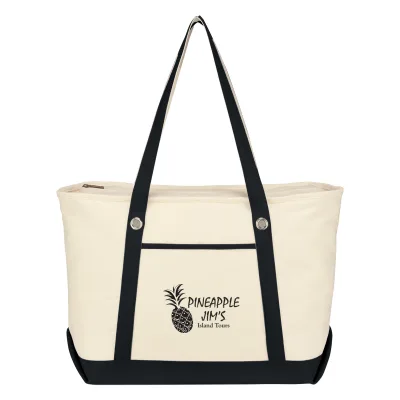 Large Cotton Canvas Sailing Tote Bag — view 5