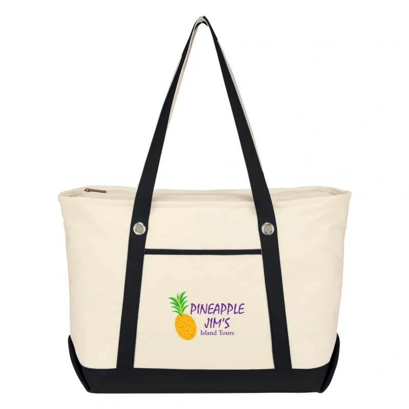 Large Cotton Canvas Sailing Tote Bag — view 7