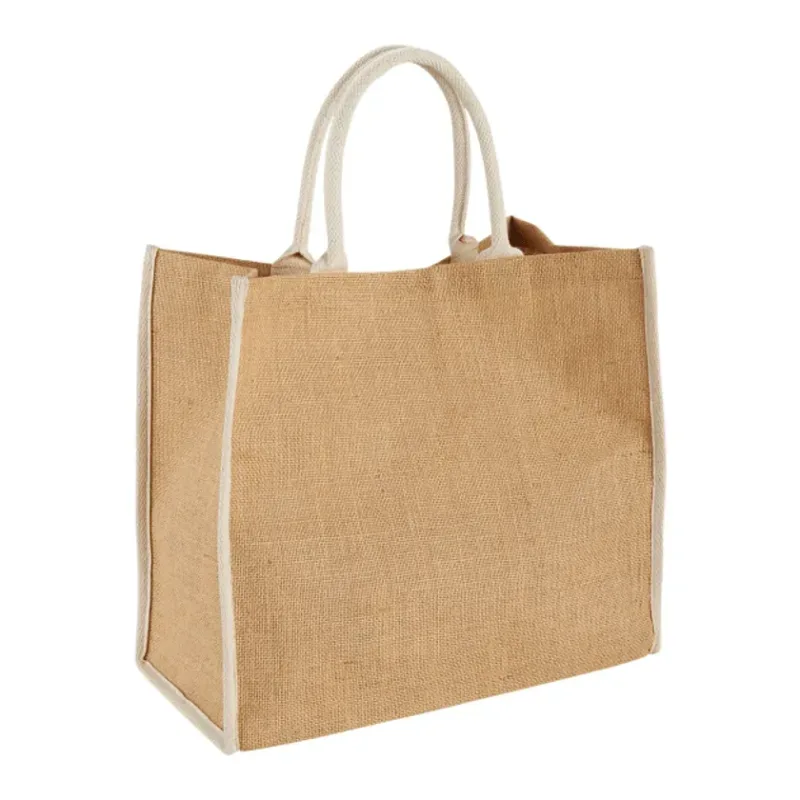 Custom Large Jute Tote with Logo — view 4