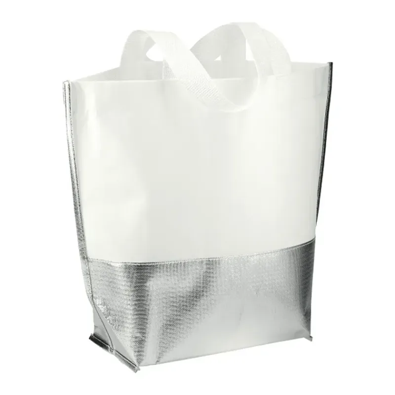 Branded Laminated Metallic Bottom Tote - Large — view 2
