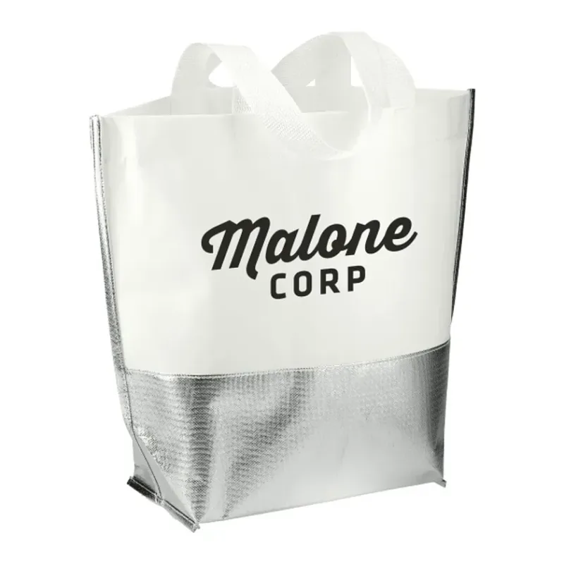 Branded Laminated Metallic Bottom Tote - Large — view 6