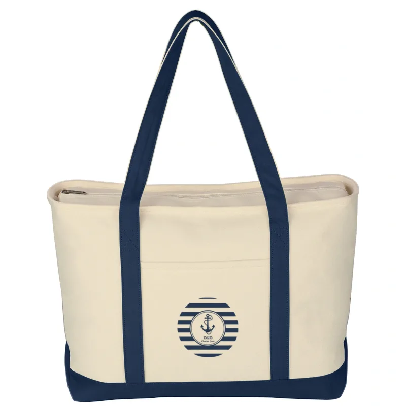 Large Heavy Cotton Canvas Boat Tote Bag — view 2