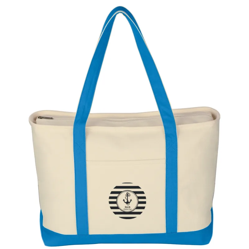 Large Heavy Cotton Canvas Boat Tote Bag — view 11
